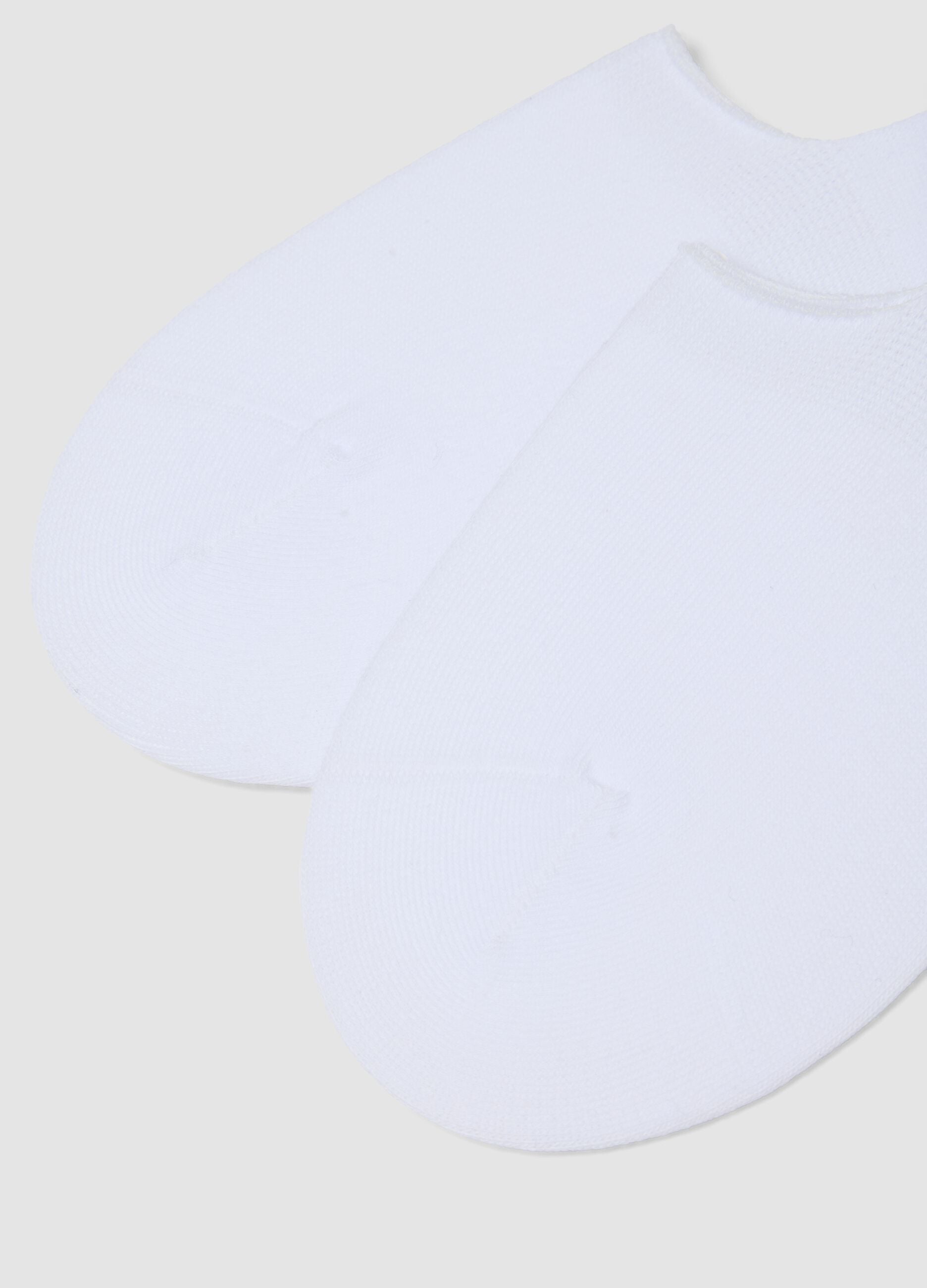 Tripack di calzini invisibili bianchi in cotone organico elasticizzato