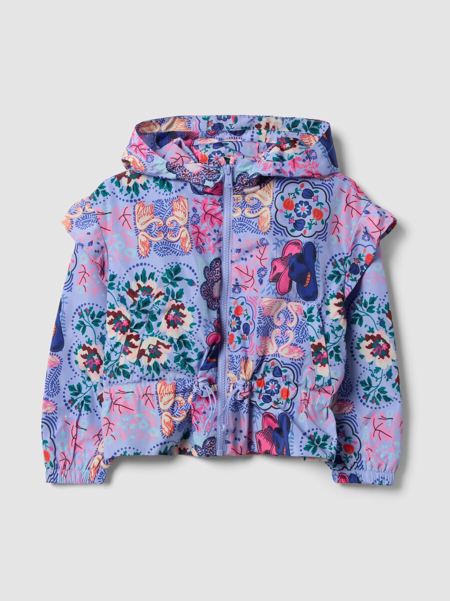 Girls&rsquo; multicolour hooded rain jacket with all-over print_3