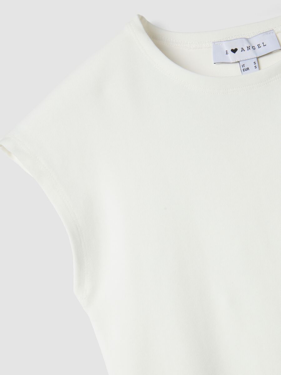 White fitted cotton stretch vest_5