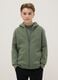 Green cotton hoodie for boys with oversized fit and zip_0