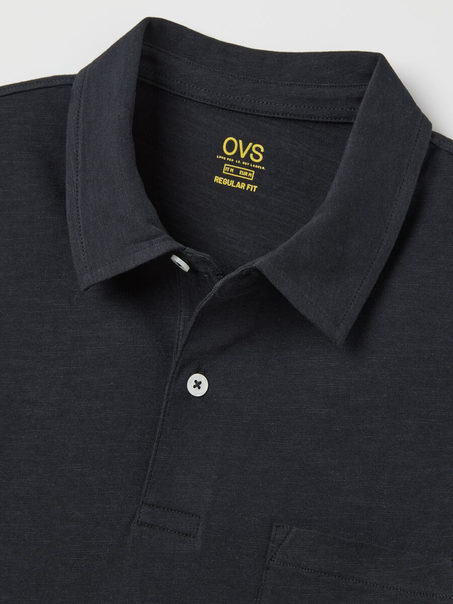 Men&rsquo;s black polo shirt in 100% cotton with regular fit_5