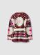 Girls&rsquo; multicolour jacquard cardigan with deep V-neck_5