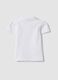 White stretch cotton polo shirt with classic collar for baby girl, regular fit_1