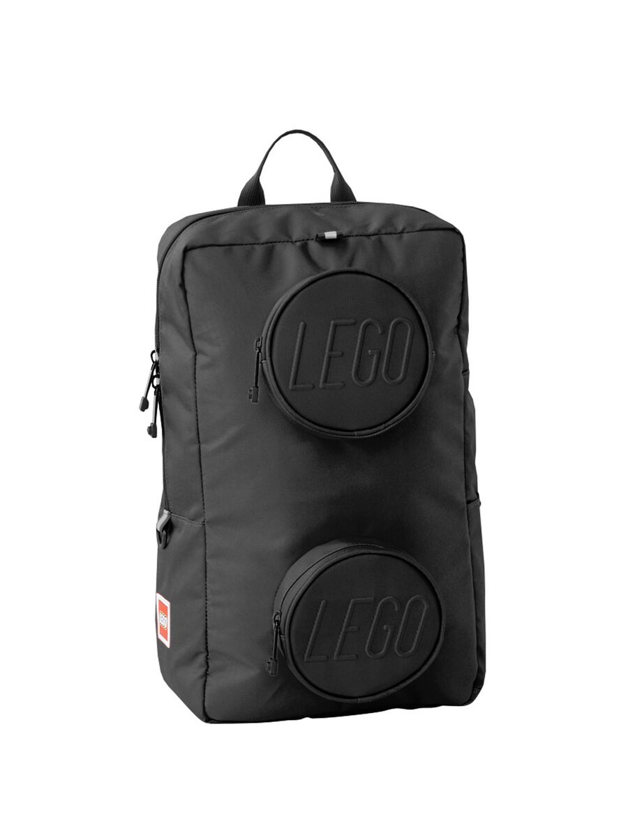 Black backpack with round front pockets_0