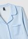 Regular fit multicolour striped pyjamas in pure cotton with V-neck_5