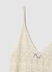 Long white pure cotton slim fit dress with mesh texture_5