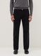 Black stretch cotton trousers regular fit_1