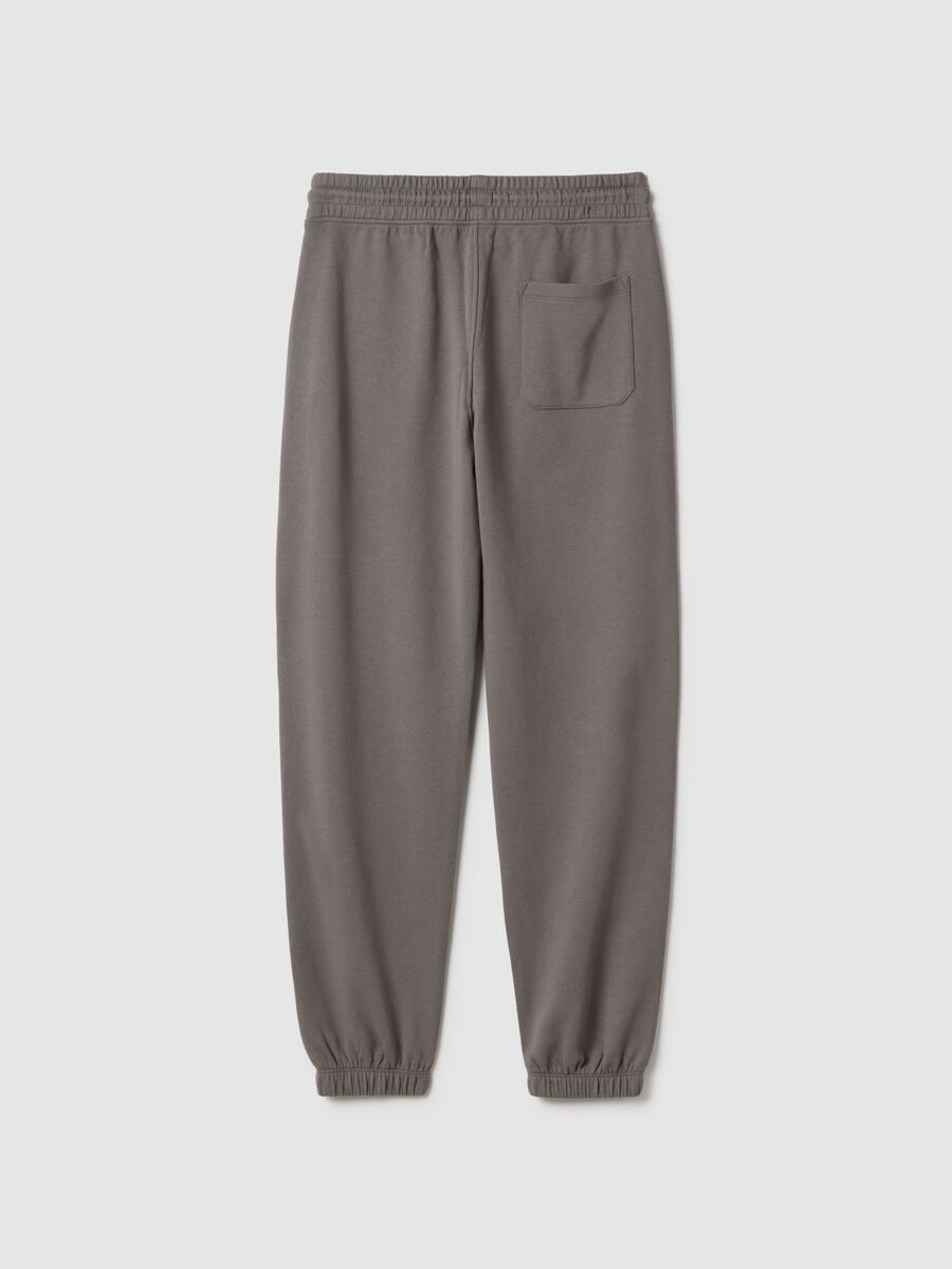 Boys' regular fit grey pure cotton jogger trousers_4