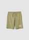 Green pure cotton jogger shorts for boys with elasticated waistband_3