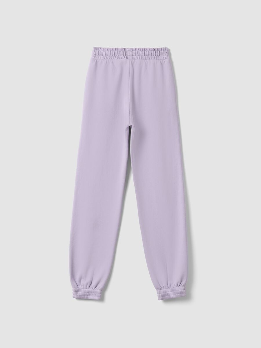 Pantaloni jogger viola in puro cotone organico regular fit per ragazza_5