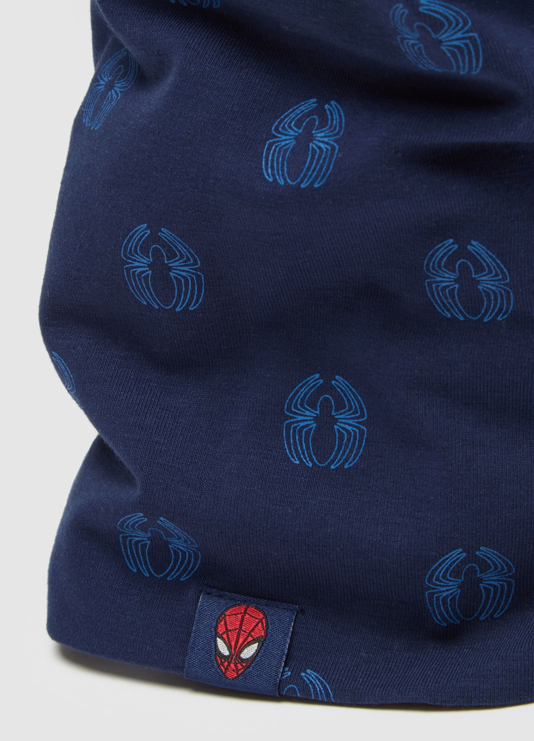 Blue stretch cotton neck warmer for children with comfortable fit