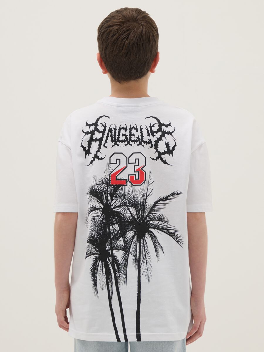 Oversized white cotton kids' T-shirt with print_1