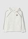 White Hooded Zip Cotton Blend Relaxed Fit Sweatshirt_4