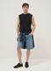 Black crew-neck vest in pure cotton, relaxed fit_1