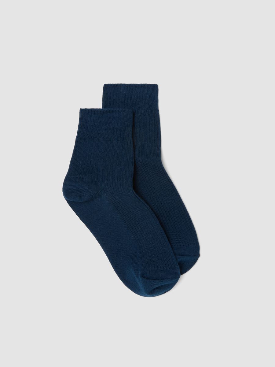 Blue stretch cotton socks_0