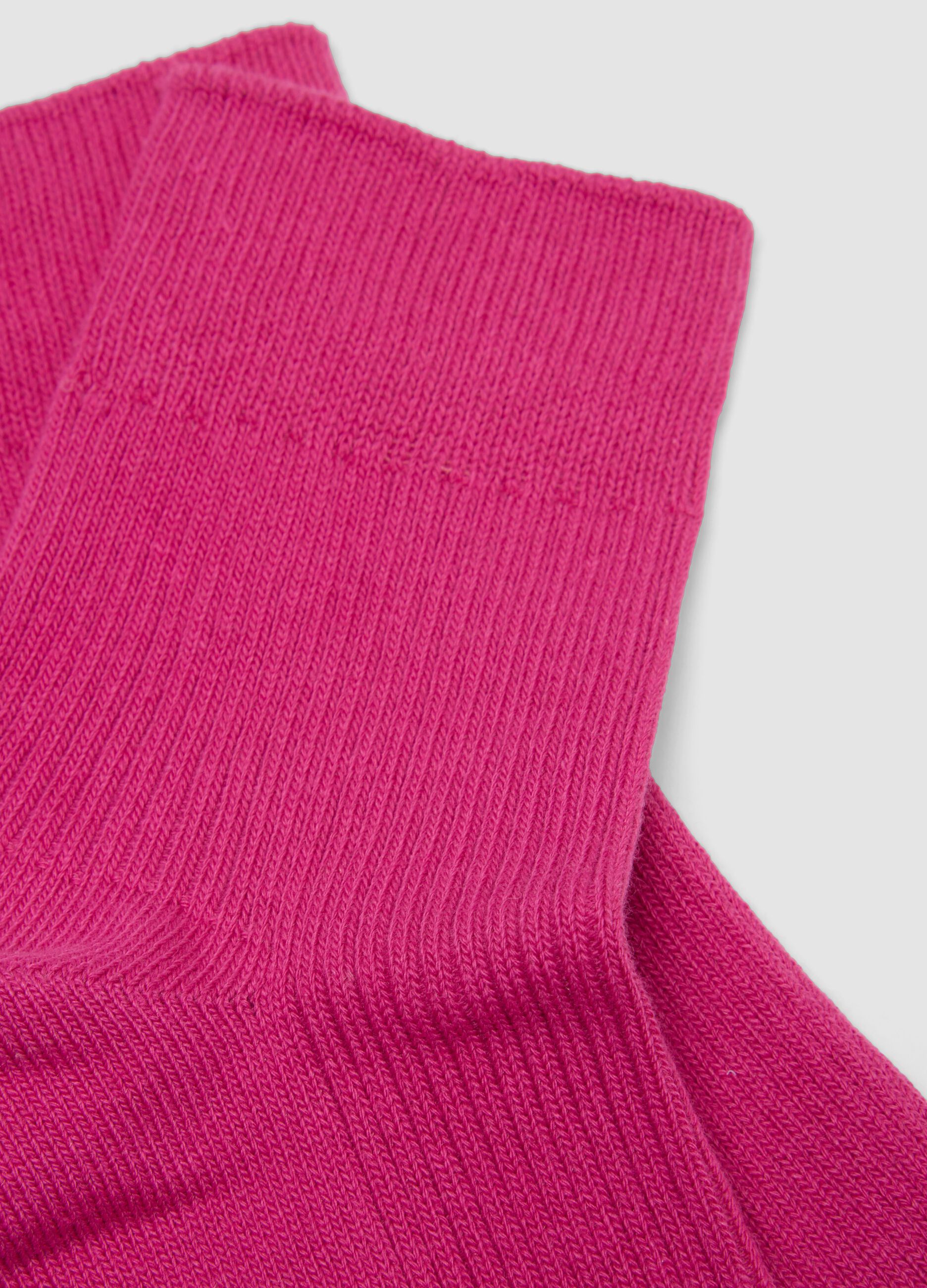 Pink ankle socks in stretch cotton