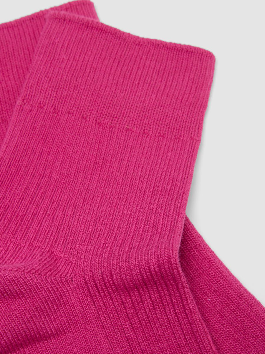 Pink ankle socks in stretch cotton_2