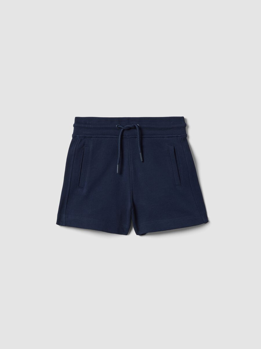 Girls&rsquo; blue 100% cotton shorts, regular fit_0