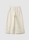 Girls' white cotton culotte trousers with embroidery_1