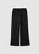 Black cotton blend regular fit joggers_4