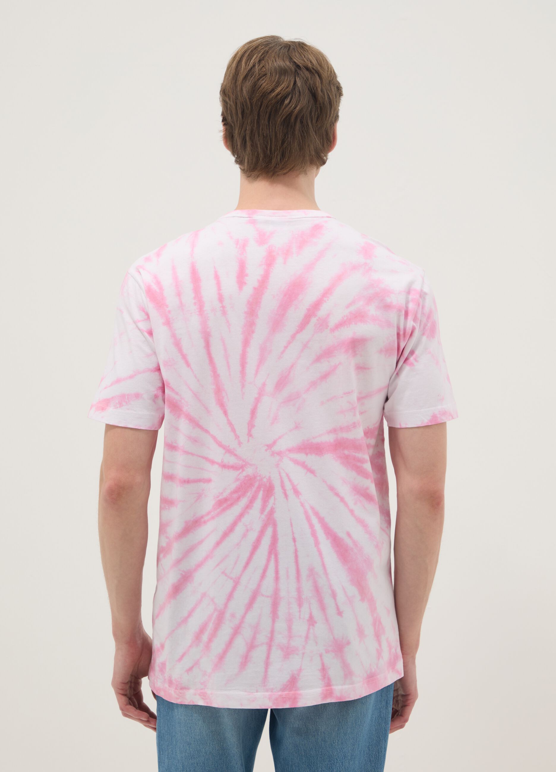 Multicolour pure cotton tie-dye regular fit T-shirt with Patrick Star