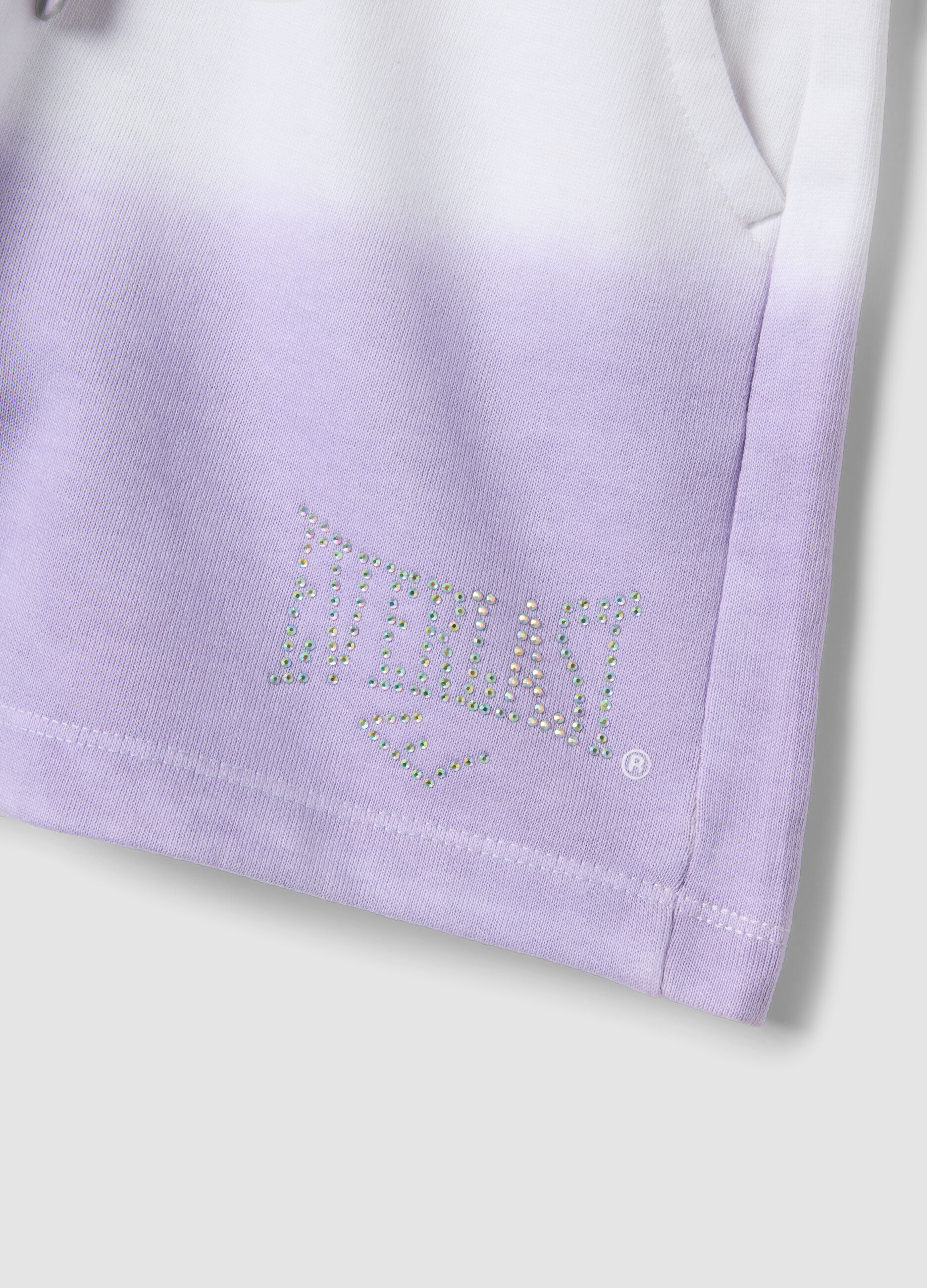 Purple cotton-blend shorts with elasticated waist for girls, regular fit
