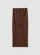 Brown maxi skirt in a regular fit with openwork design_4