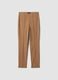 Brown stretch viscose slim-fit leggings_4