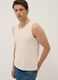 Beige crew neck vest in pure cotton, regular fit_0