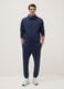 Blue Regular Fit Hooded Sweatshirt with Front Zip Neck_0