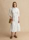 White maxi dress in pure cotton, regular fit, with embroidery_0