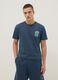 Blue short-sleeve pure cotton T-shirt_0