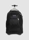 Black wheeled backpack with zip pockets_0