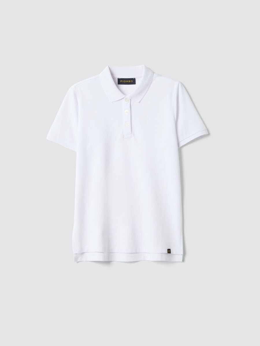 White organic cotton polo shirt, regular fit_4
