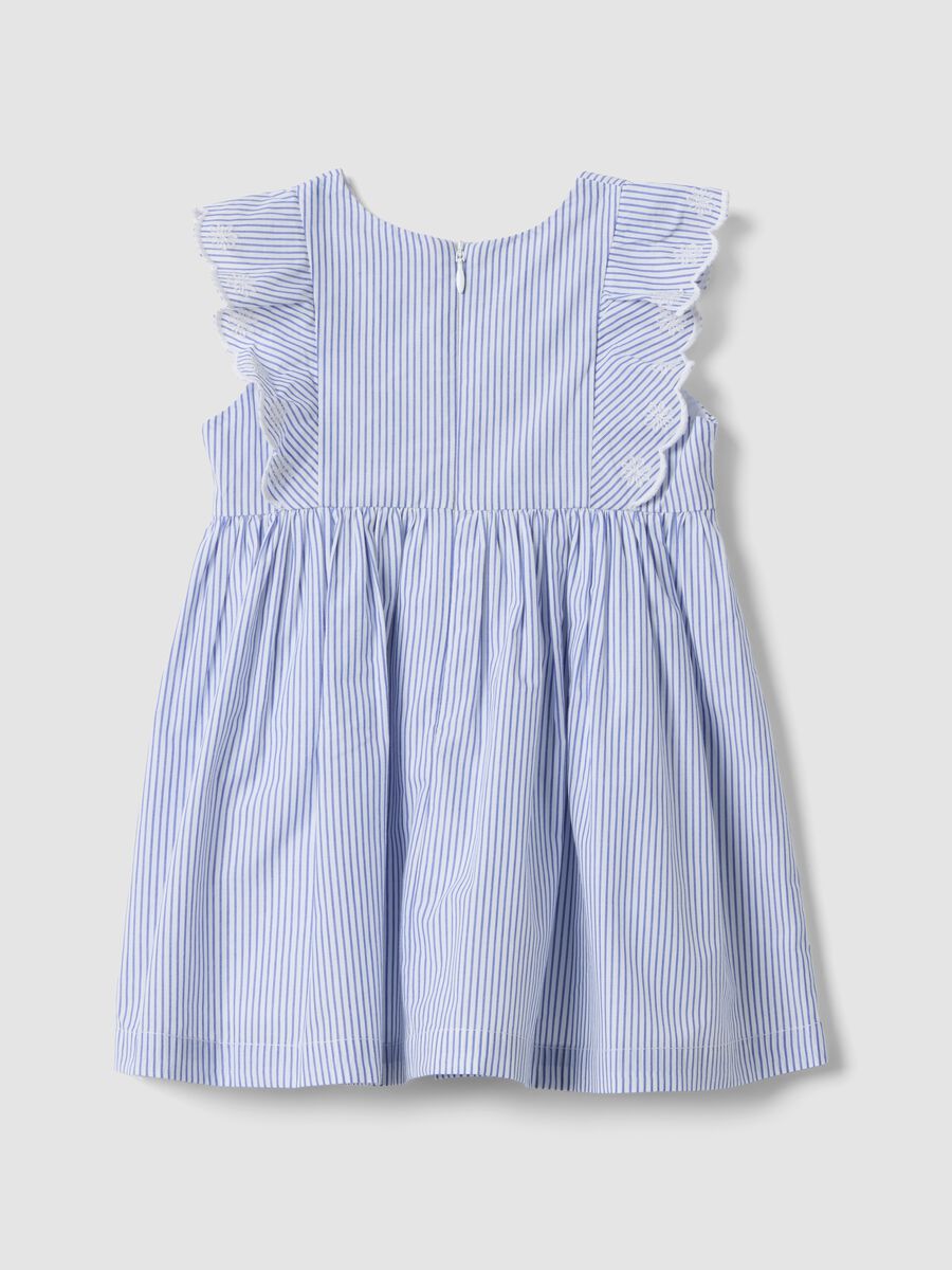 Girls' regular fit multicolour striped pure cotton dress_1