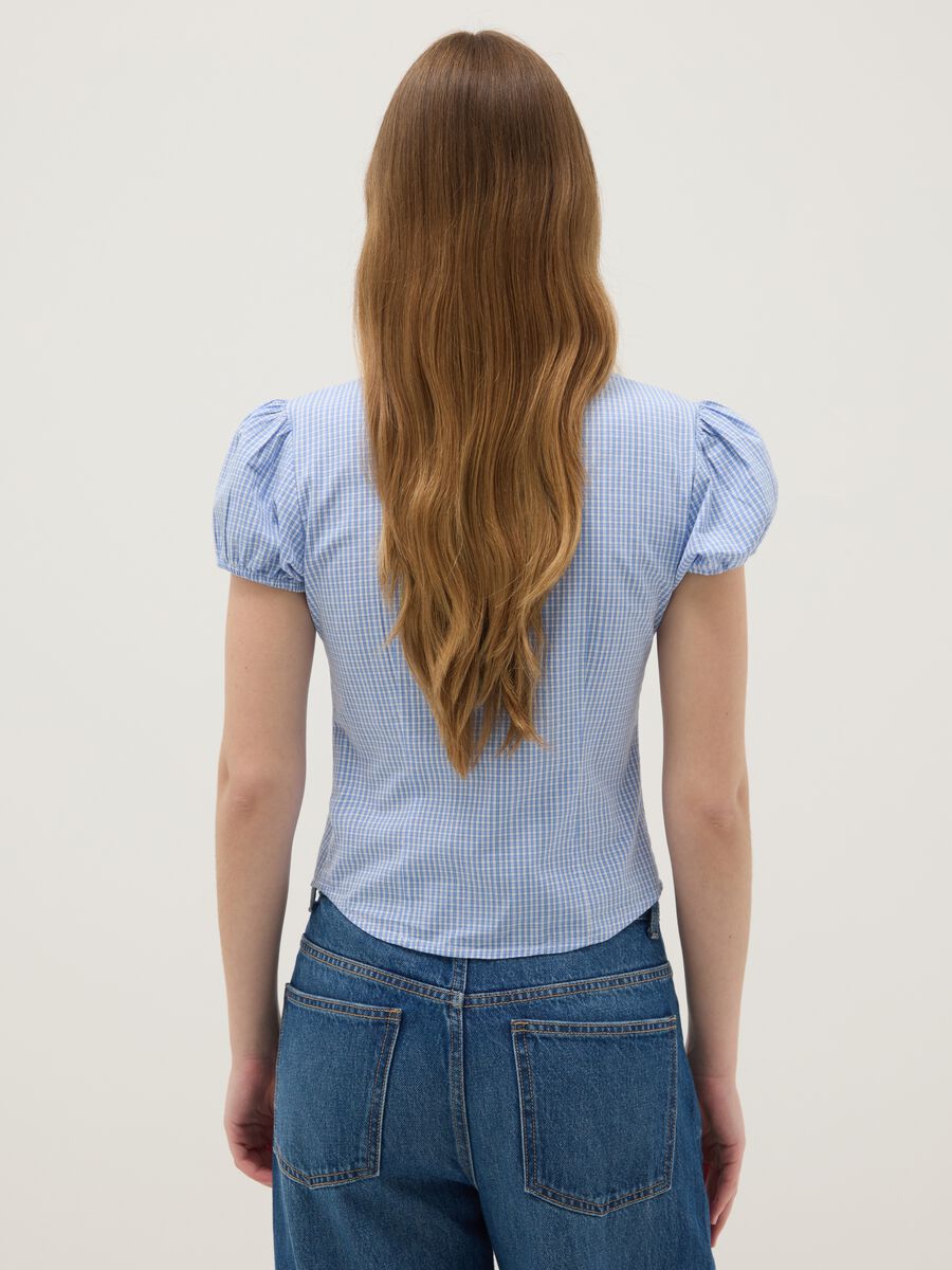 Multicolour plaid stretch cotton shirt regular fit_3