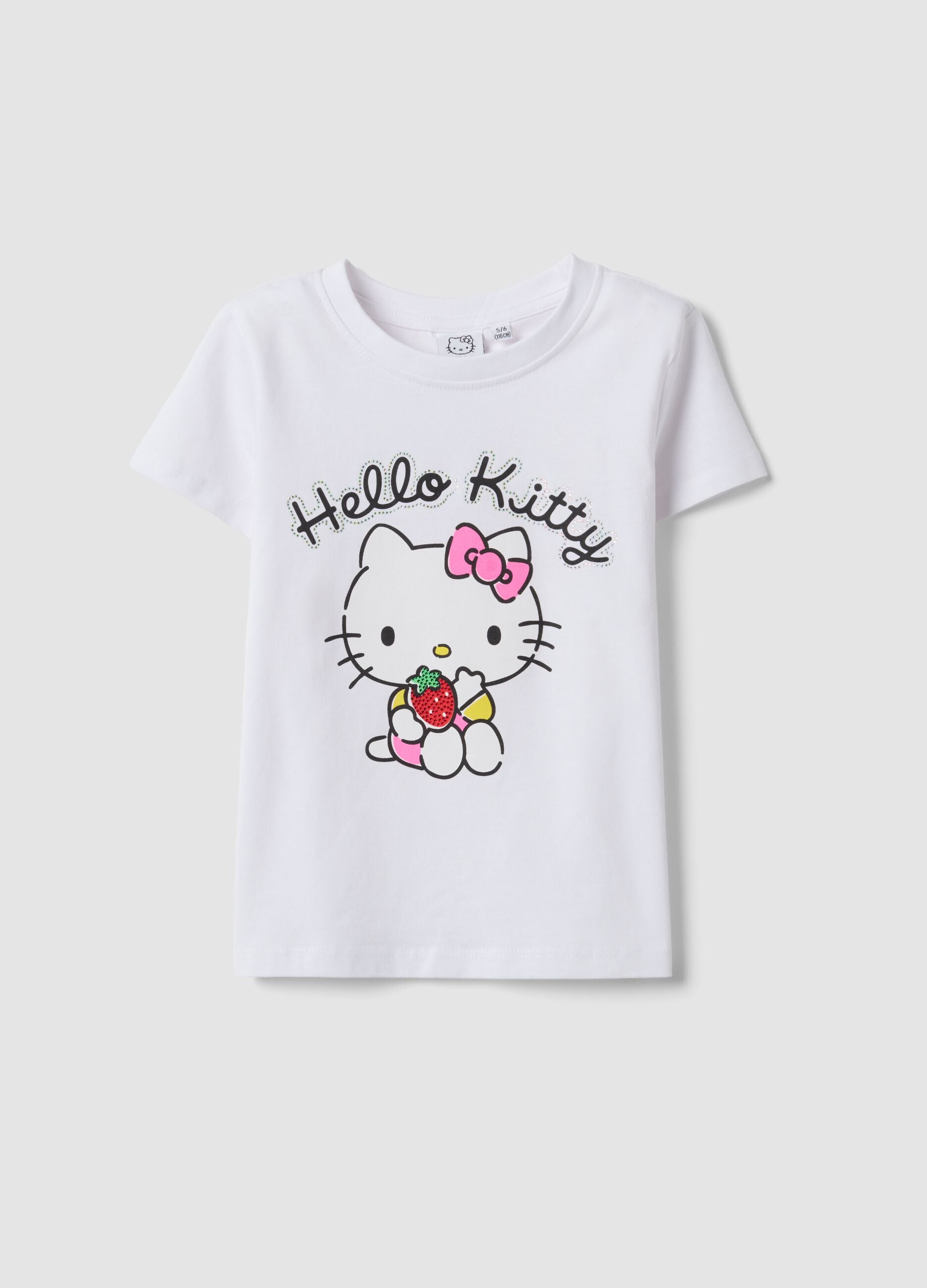 White short-sleeve stretch cotton T-shirt