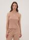 Brown pure organic cotton pyjamas with sleeveless top and printed trousers_1
