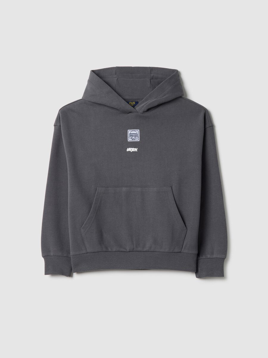 Grey pure cotton hoodie for girls regular fit_3