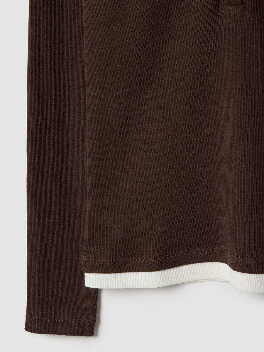 Multicolour long-sleeved pure cotton regular fit sweater_5