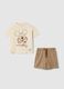 Multicolour pure cotton Mickey Mouse shorts and shirt set for toddlers_0