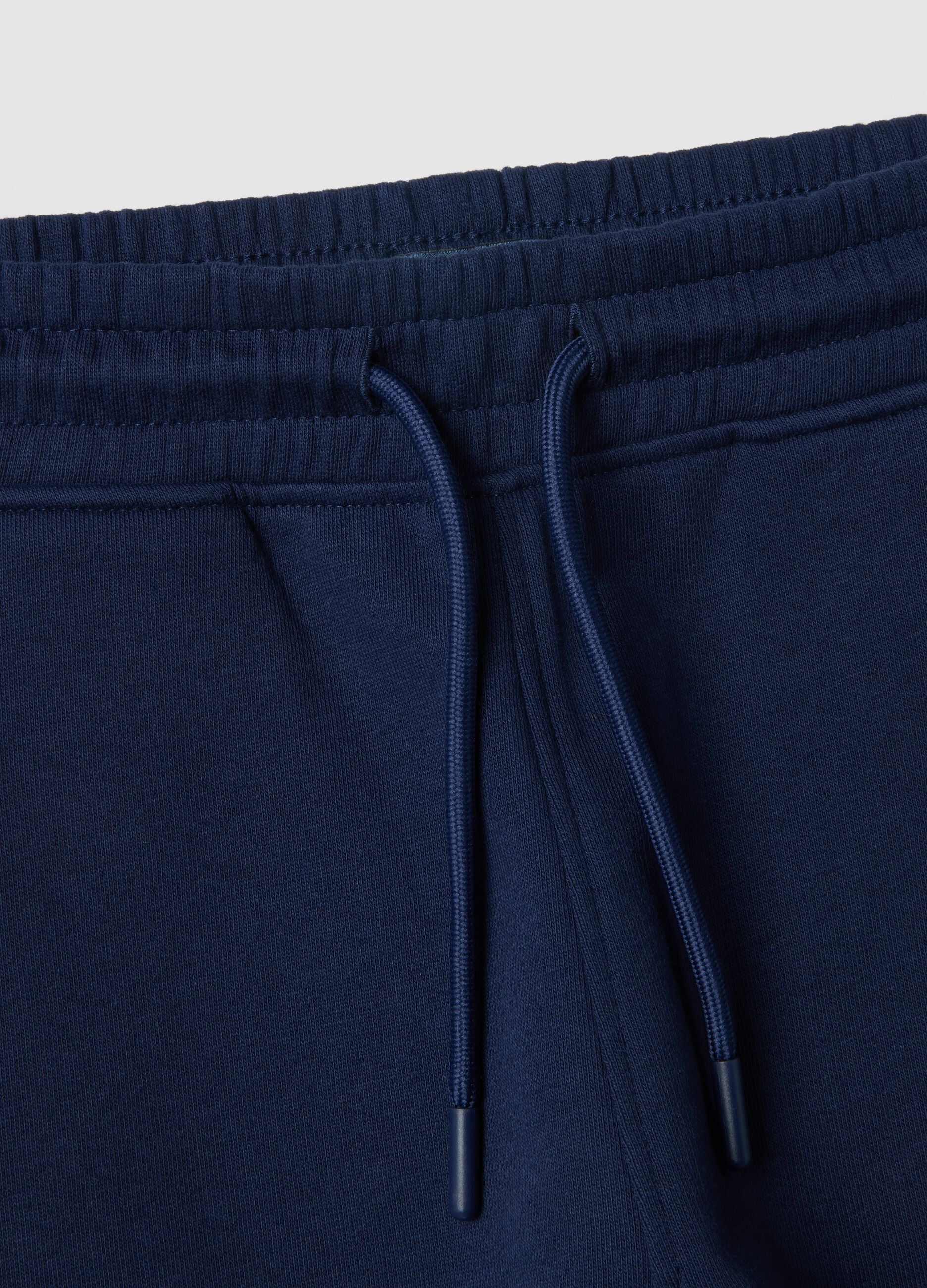 Children's regular fit blue pure cotton joggers