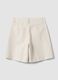 White linen-lyocell blend shorts with contrasting embroidery, regular fit_1