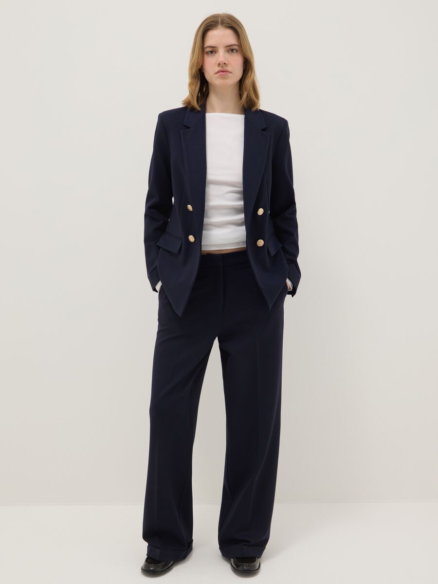Blue Slim Fit Chino Trousers_0