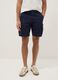 Blue regular-fit pure cotton cargo shorts_1