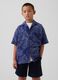 Pure cotton short-sleeved shirt_0