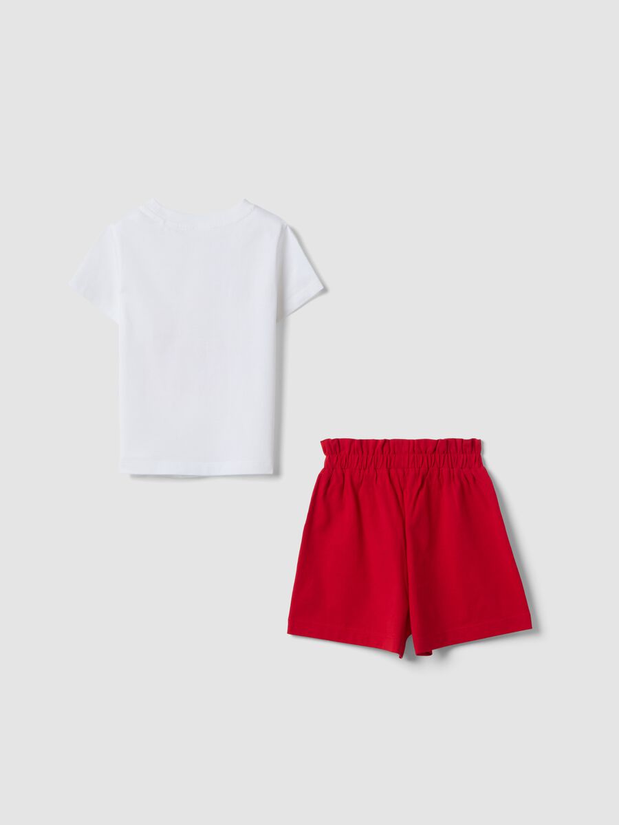 Girls' multicolour pure cotton shirt and shorts set, regular fit_1
