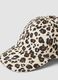Beige stretch cotton cap with animal print_2