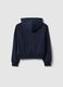 Blue pure cotton hoodie with zip for girls, regular fit_4