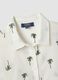 White pure organic cotton kaftan with palm print_5